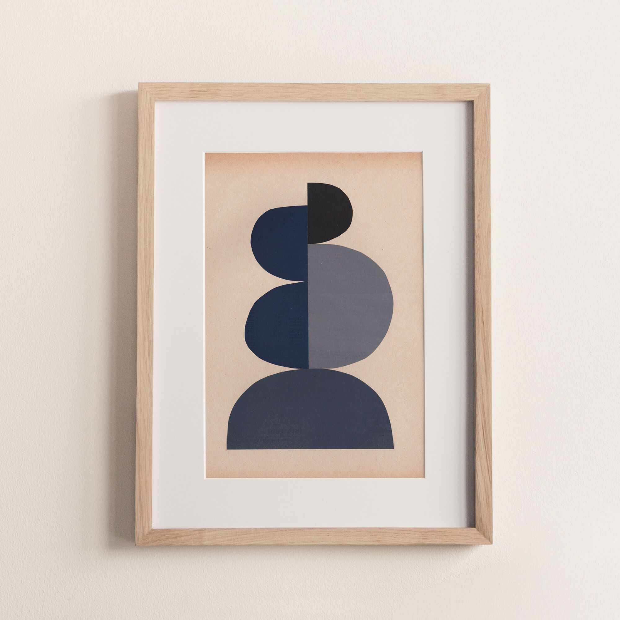 Collage on dated paper and signed without frame "Part Two"