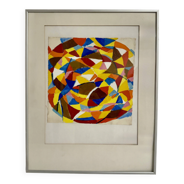 Helmut Dittmann – Vivid Circular Abstract Composition, Striking Multicolour