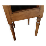 Open wooden bedside table