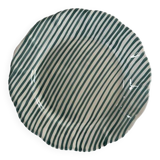 Assiette rayure fine vert 25cm