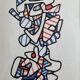 Sérigraphie d’après Jean Dubuffet,  encadrée, années 70, 23 x 31 cm