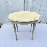 Bolster one drawer eggshell color cracked effect side table 1970