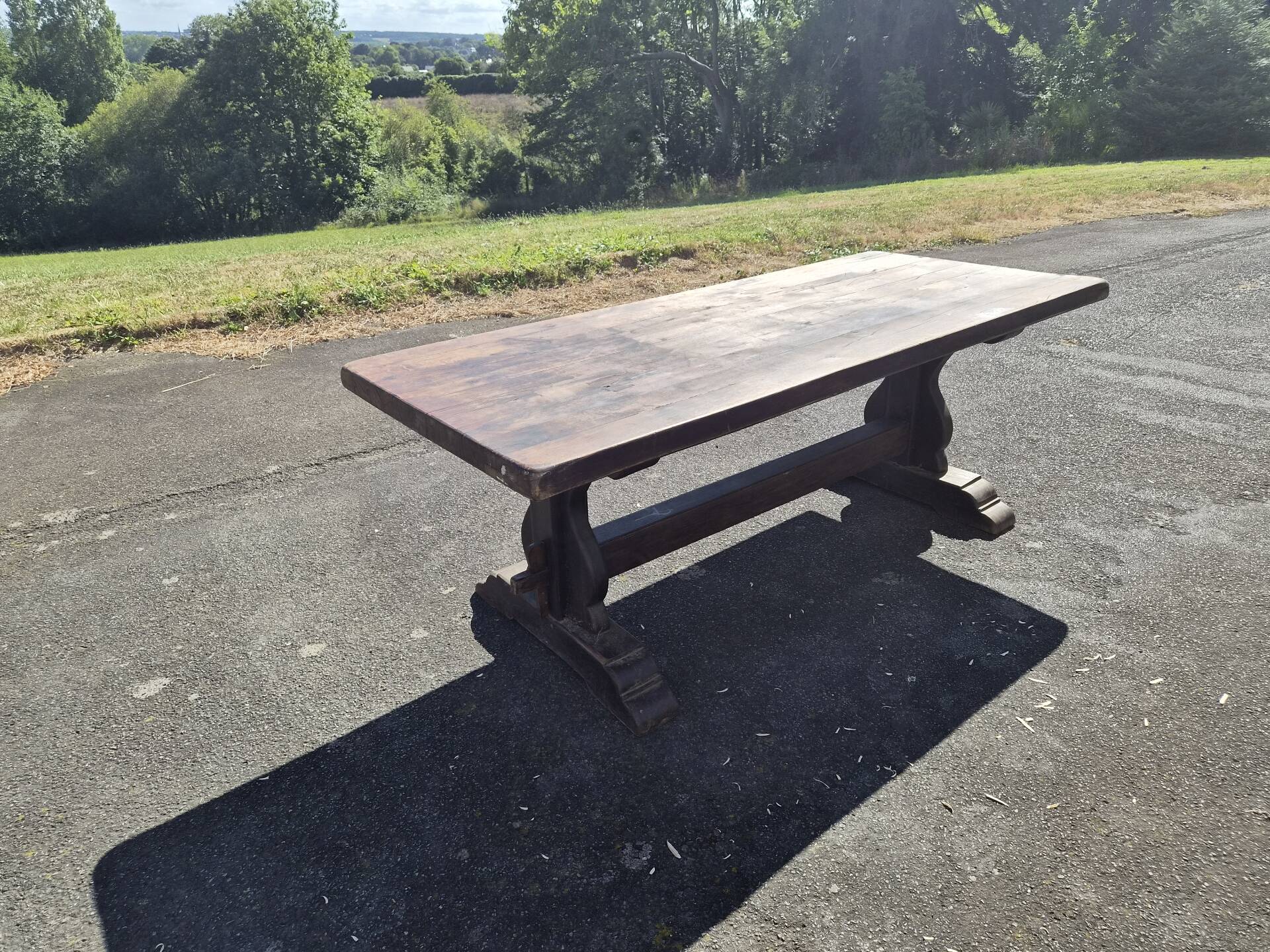 Solid wood monastery table