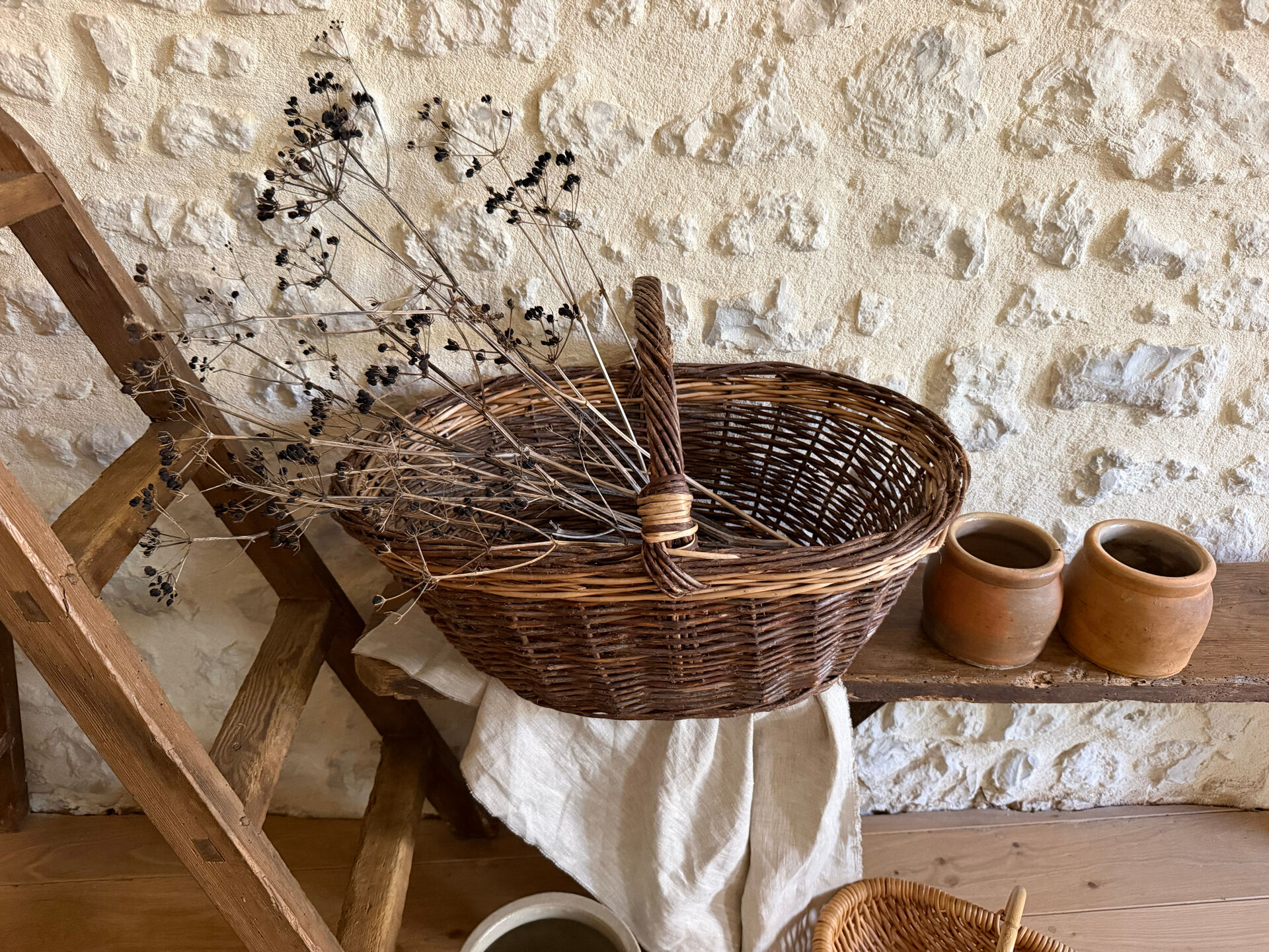 Large vintage harvest basket
