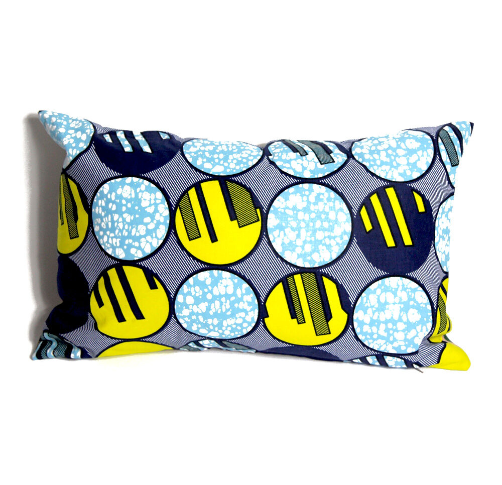 Coussin en toile berbère et wax