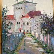 Old painting Oil on cardboard dimensions: height - 59 cm - width - 49 cm -