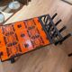 Capron Vallauris orange and black ceramic - coffee table
