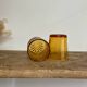 6 mismatched vintage amber glasses