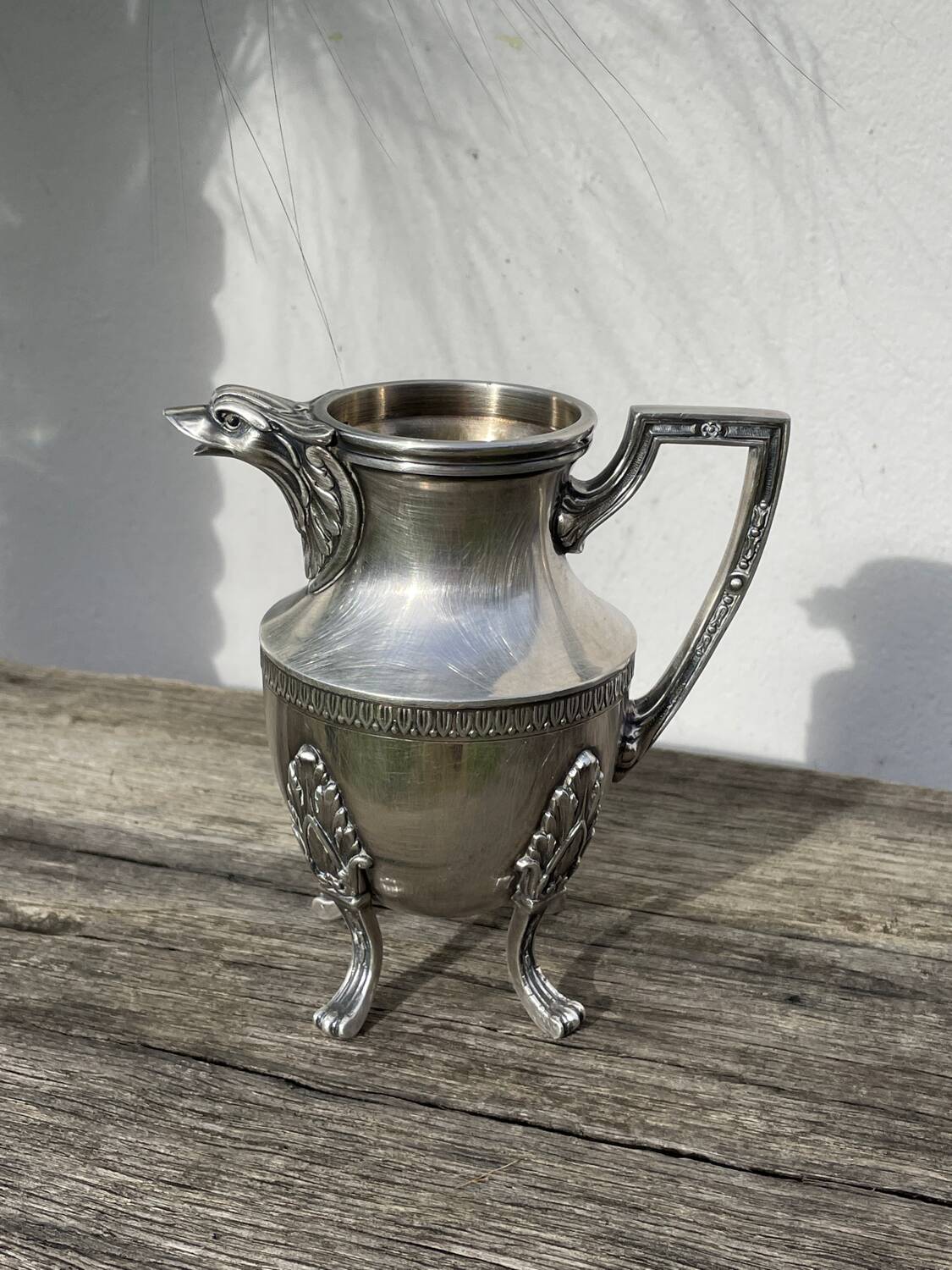 English silver-plated milk jug or vase