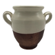 Grease pot, candied in glazed white terracotta