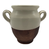 Grease pot, candied in glazed white terracotta