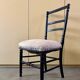 Napoleon III chair in blackened wood and gray cotton