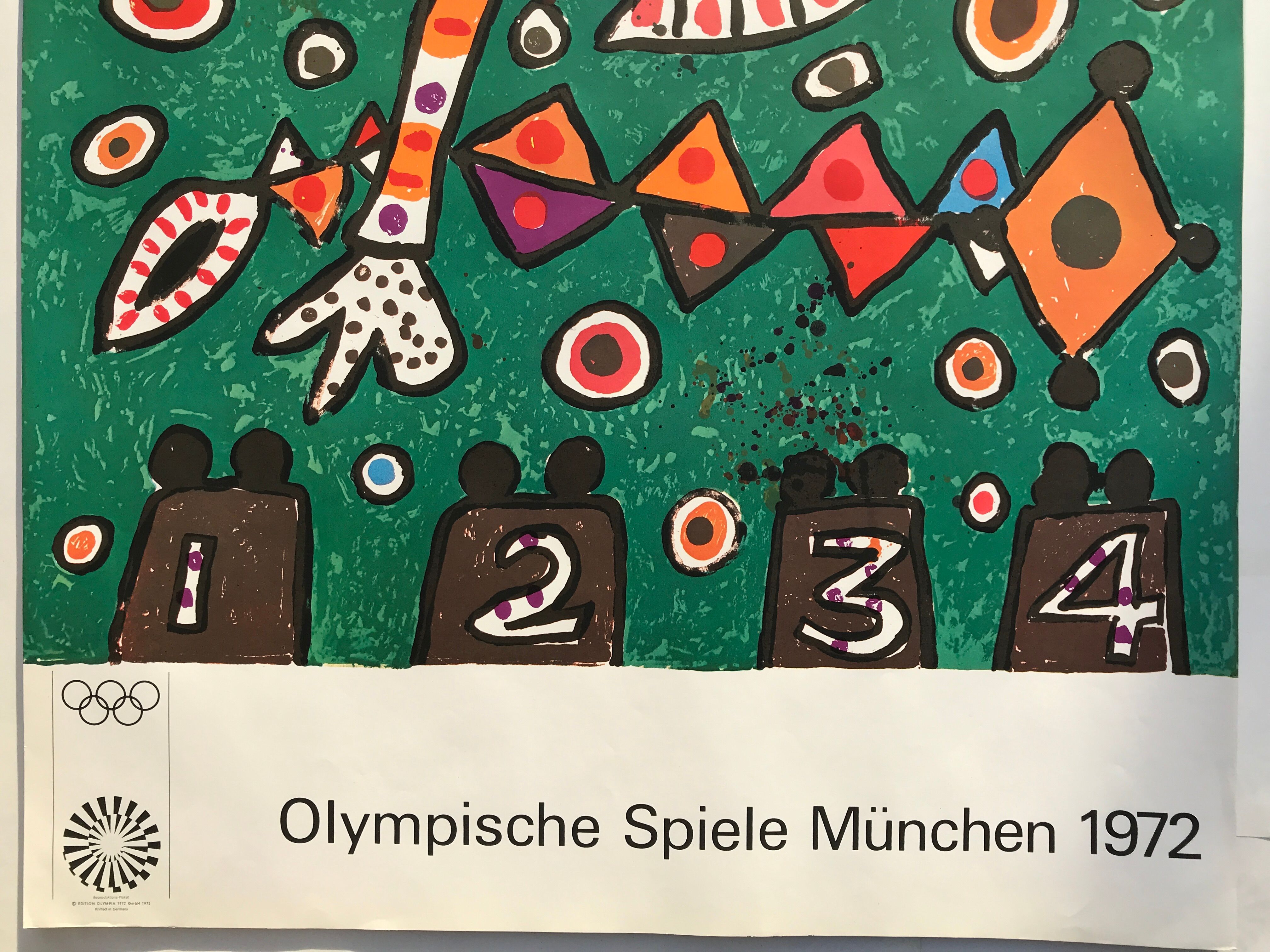 Davie allan (1920-2014) olympische spiele münchen, 1972. original poster