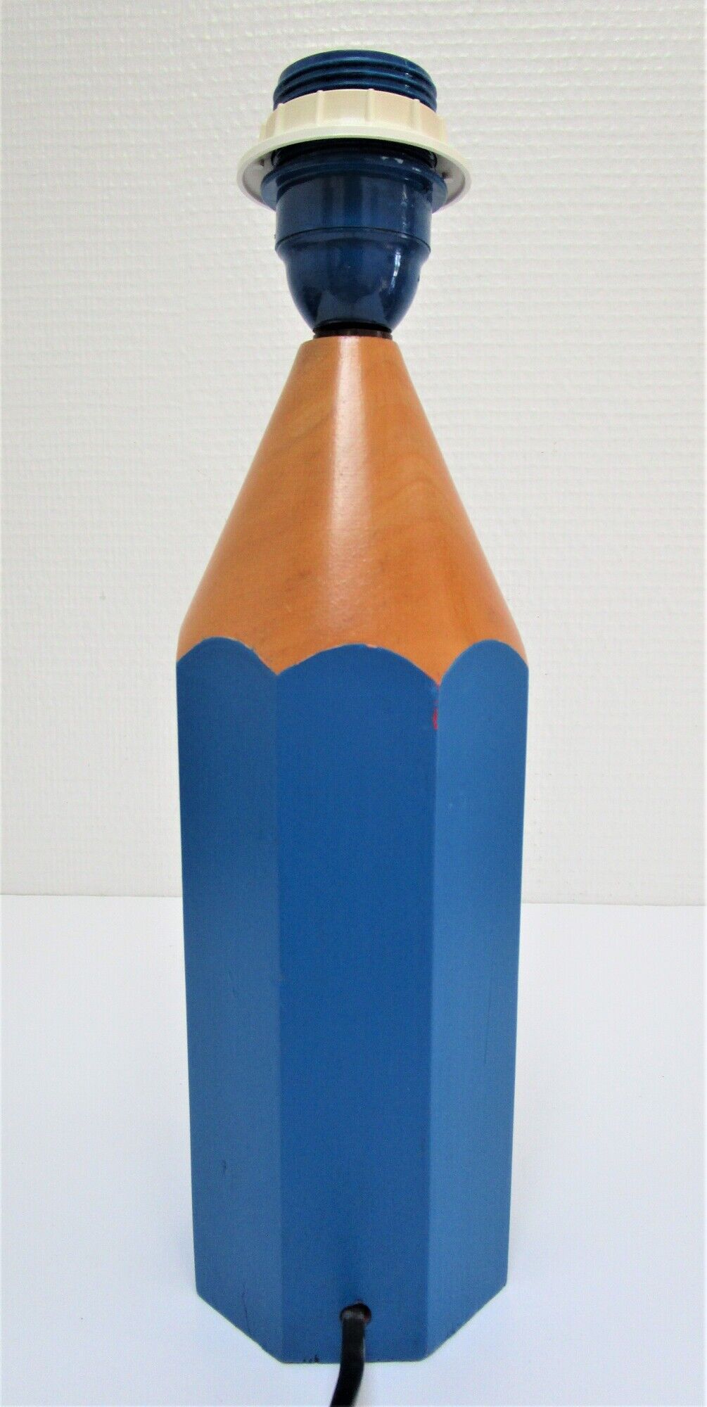 Lamp foot pencil solid wood vintage blue 80s