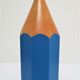 Lamp foot pencil solid wood vintage blue 80s