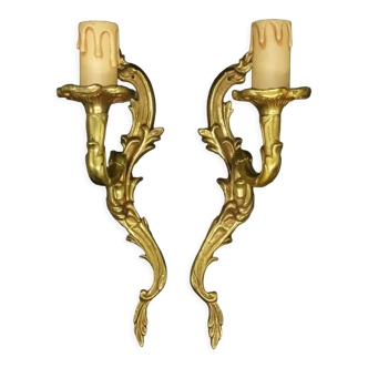 Pair of sconces with 1 fire Louis XV style