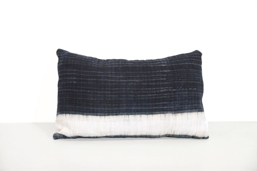 Batik Indigo Hemp Blue Cushion from the Hmong tribe
