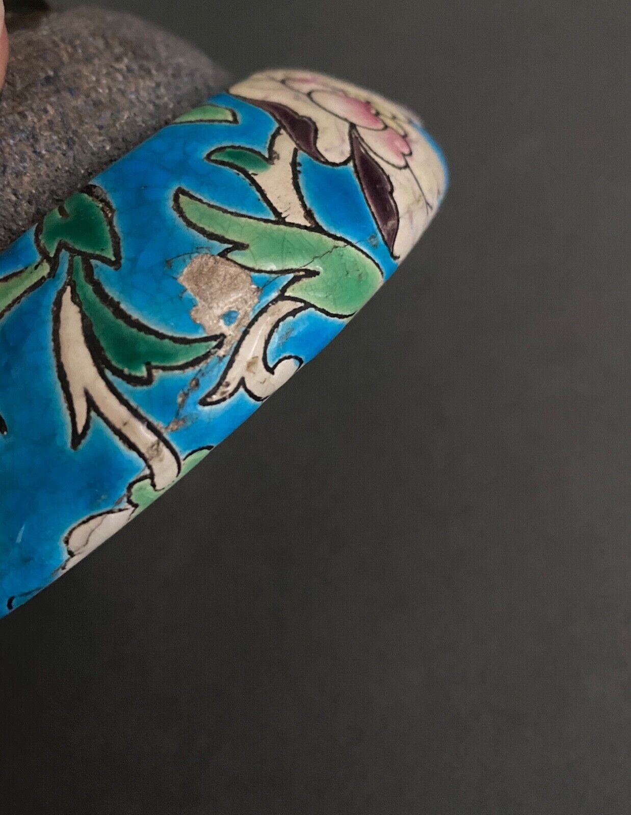 Pyrogen in Longwy XXth enamels with scraper