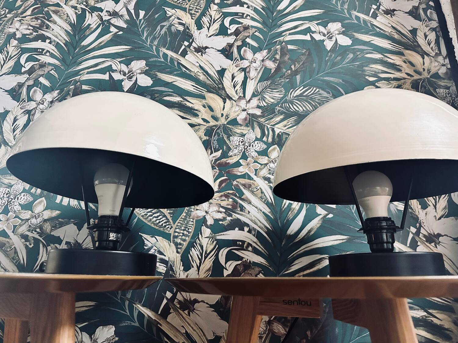 Pair of mushroom lamps