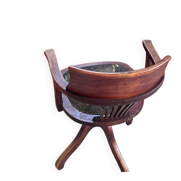 Beau bureau américain à cylindre vintage 20 eme siècle et sa chaise