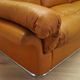 Orange leather sofa, Space Age design, 1960s, production: Italy
