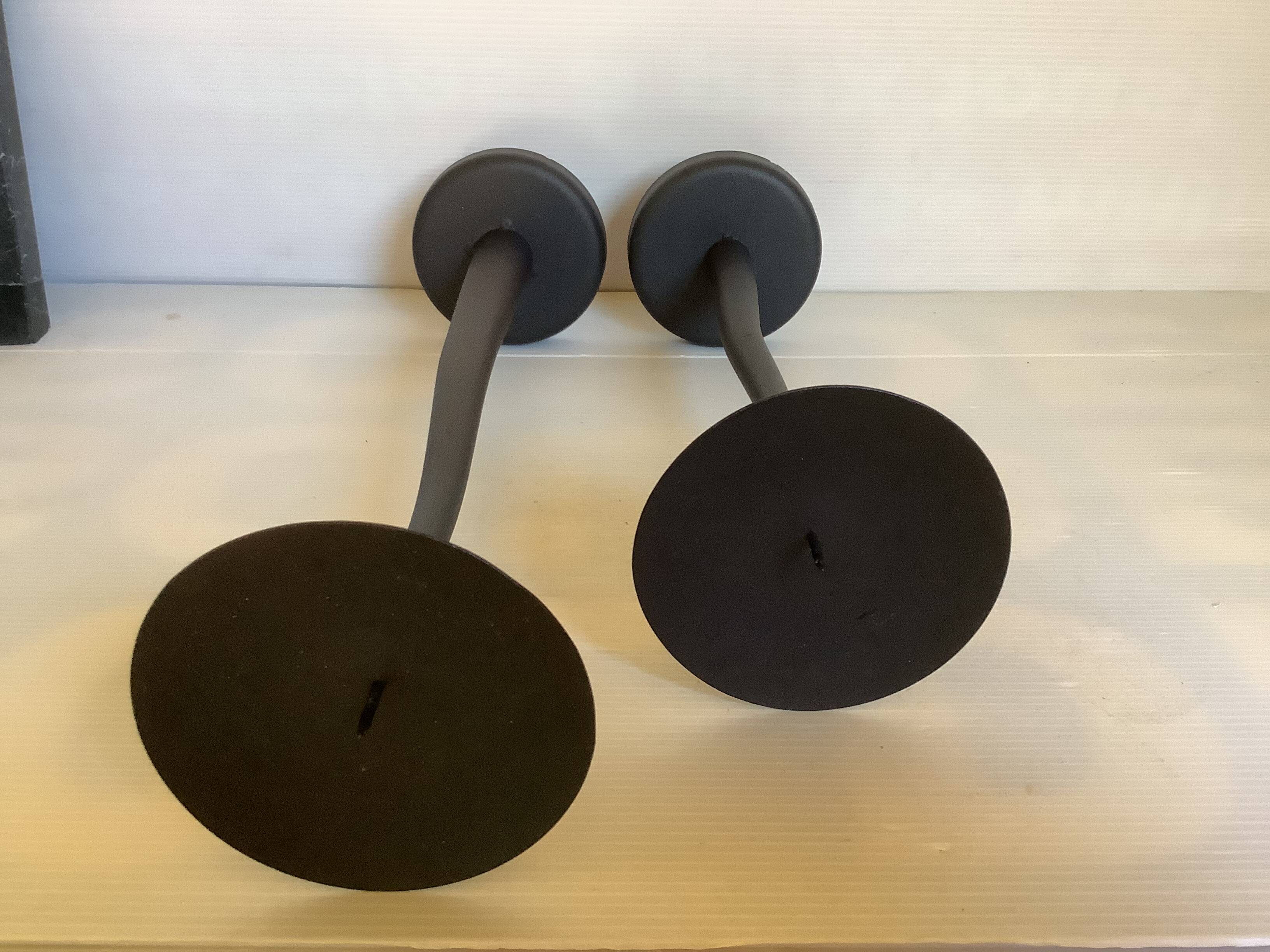 Pair of large twisted candlesticks