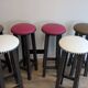 Lot de 6 tabourets de bar en bois — esprit bistrot & bois patiné