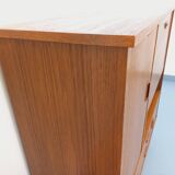 Vintage Scandinavian style secretary bookshelf storage furniture.