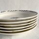 6 soup plates, ironstone from Longchamp, Arlette pattern, 1950s