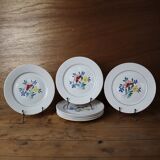 8 flat iron earth plates "Fabiola" Digoin Sarreguemines