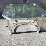 Chromium coffee table and glass slab