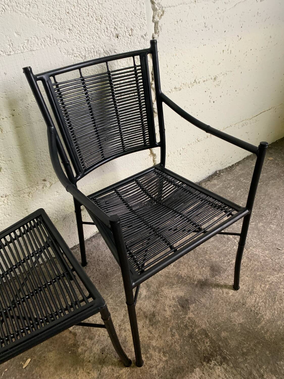 Bamboo metal chair and armchair