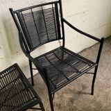 Bamboo metal chair and armchair
