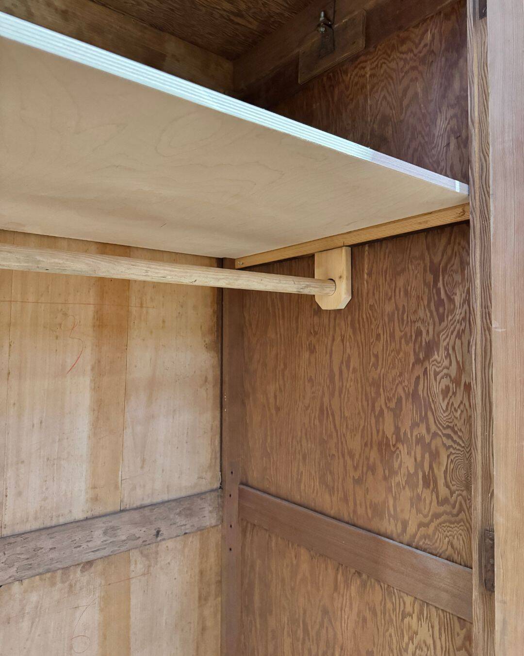 Old hardware cabinet in pitch pine - Early 20th century - Sandblasted
