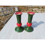 Pair of earthenware candlesticks from the brand: LR