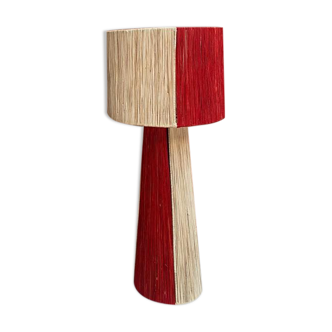 Red raffia lamp