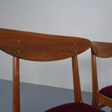 Mid-Century Walnut Dining Chairs, 1960s, Set of 4