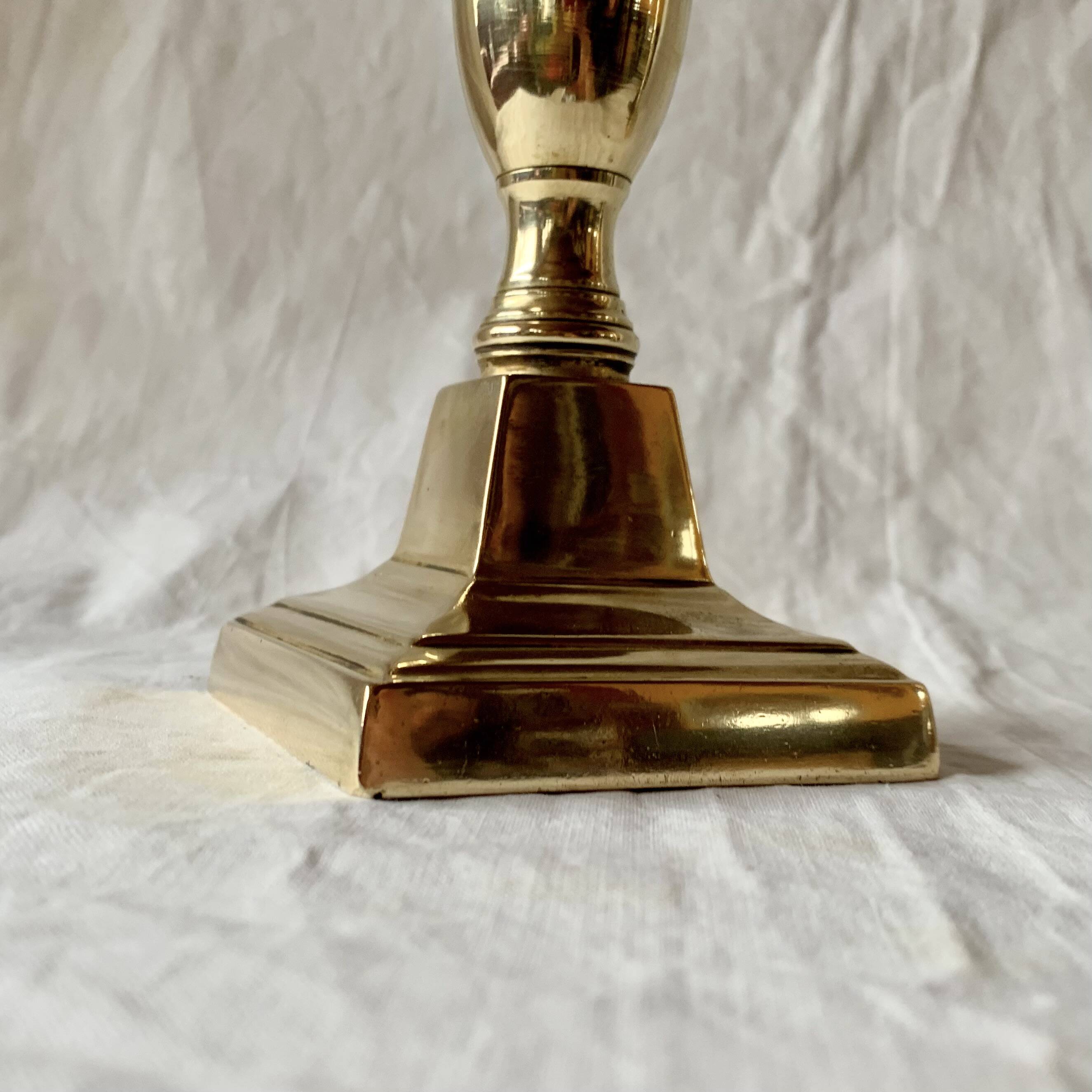 Pair of antique brass candlesticks