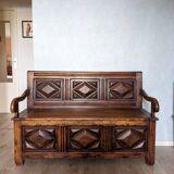 Wooden storage bench
