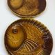 2 vintage fish dishes in slip from Sarreguemines