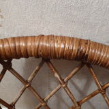 Vintage gold rattan armchair