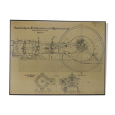 Original technical drawing of air compressor, 1925