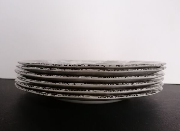 6 assiettes plates Wedgwood old English village