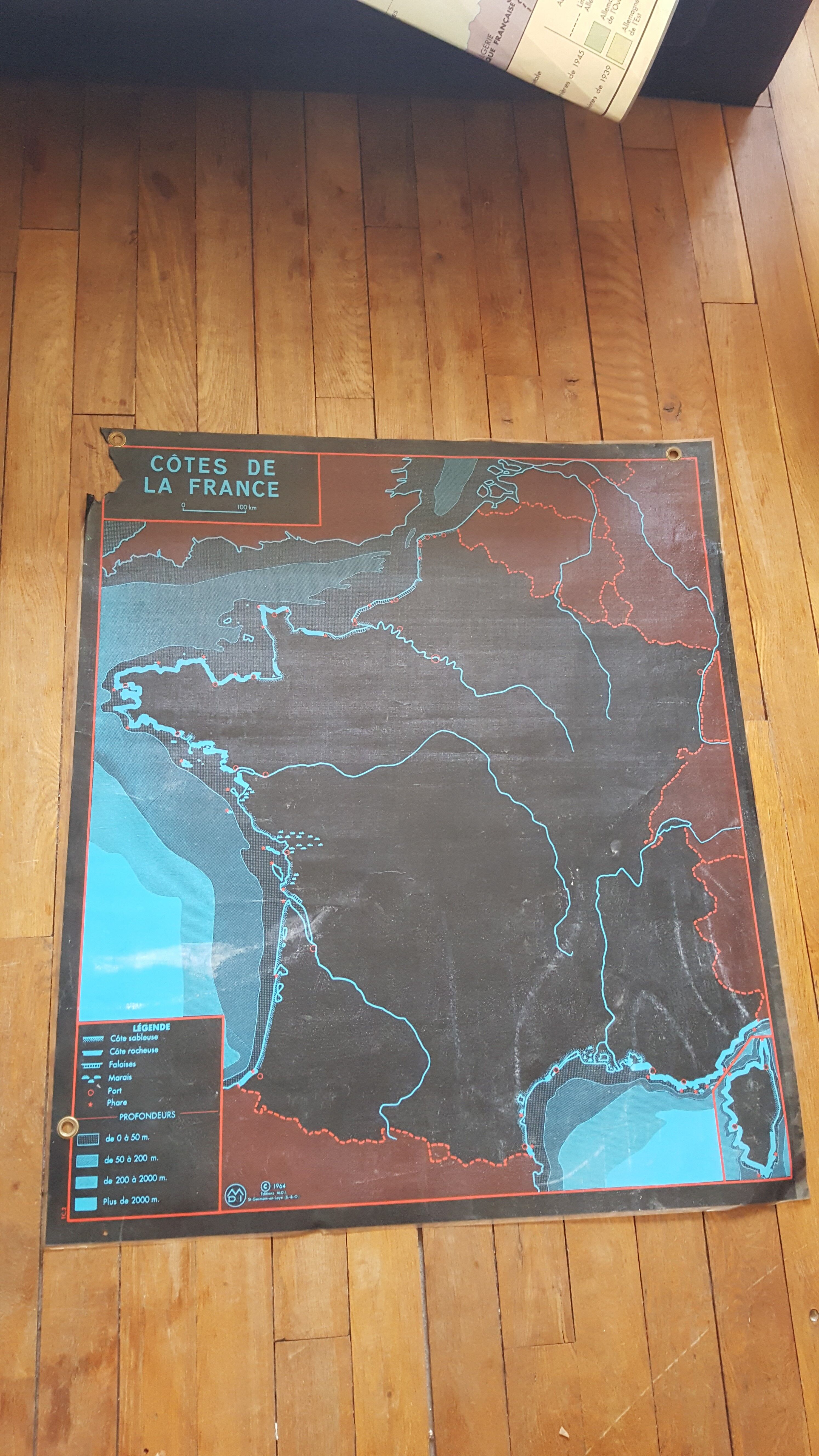 Map geography France. MDI vintage Edition