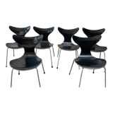 Suite of 6 chairs model gull by arne jacobsen for fritz hansen