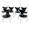 Suite of 6 chairs model gull by arne jacobsen for fritz hansen