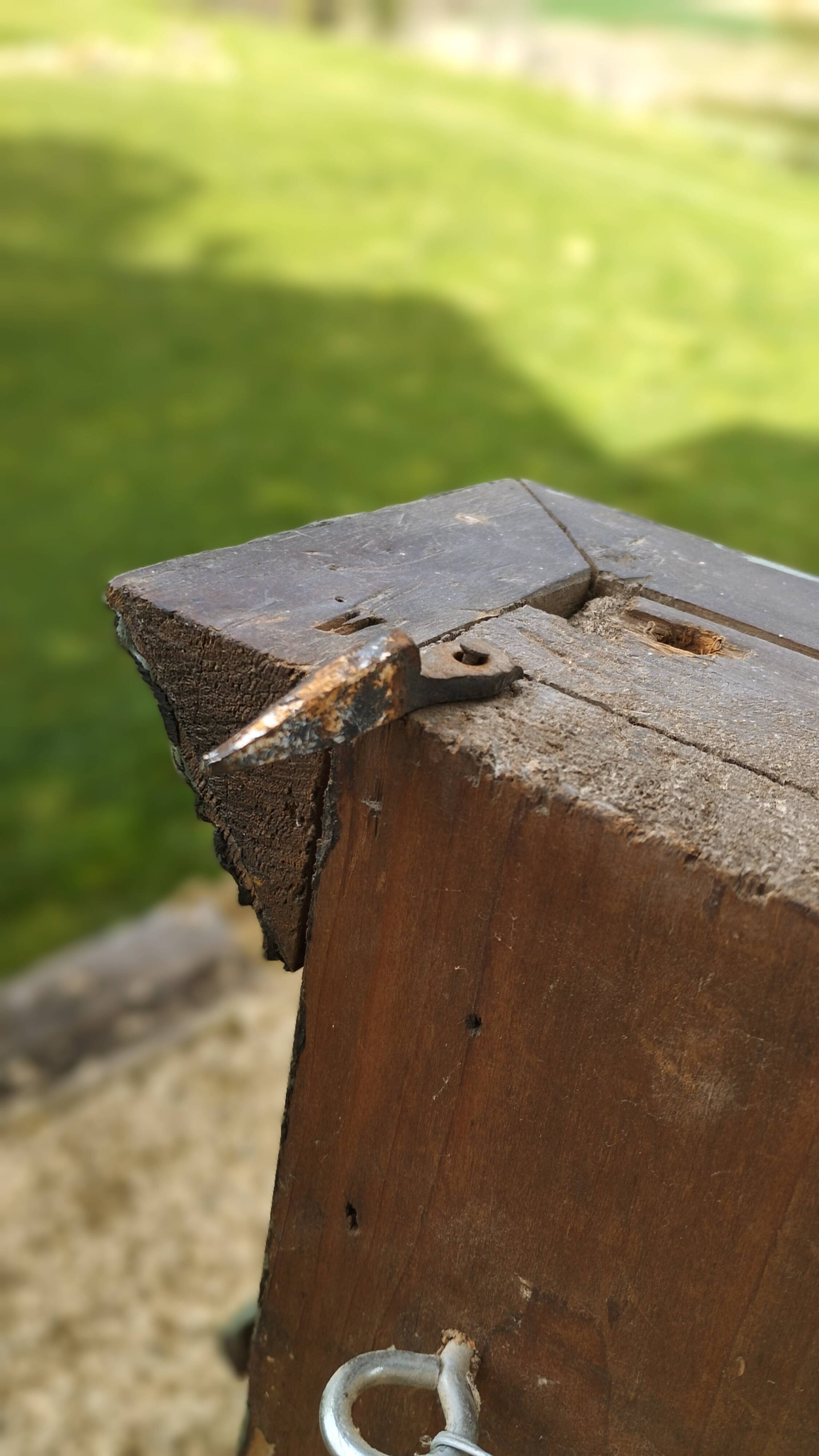 Antique olive green mirror