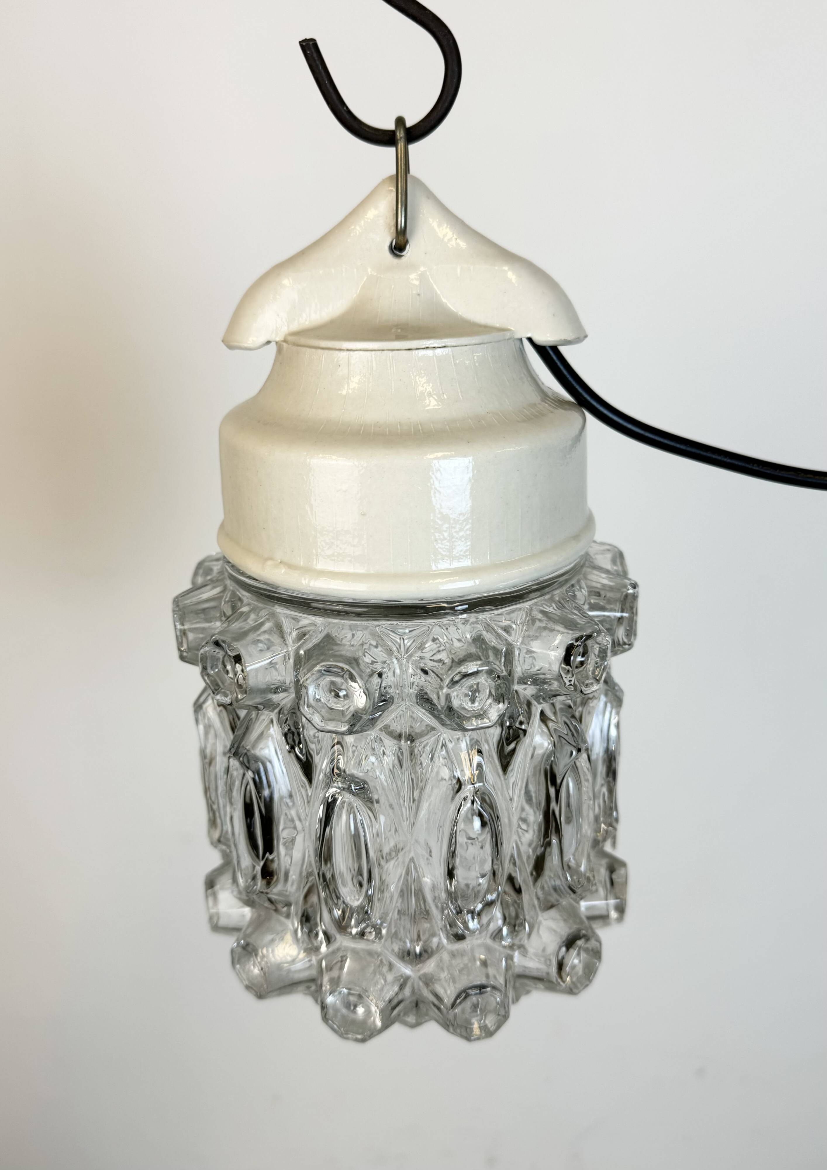 Vintage White Porcelain Pendant Light, 1970s