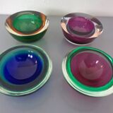 Sommerso Murano Glass Bowls by Flavio Poli, 1960s, Set of 4