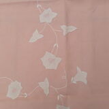 Old square rose tablecloth with 8 towels, handmade